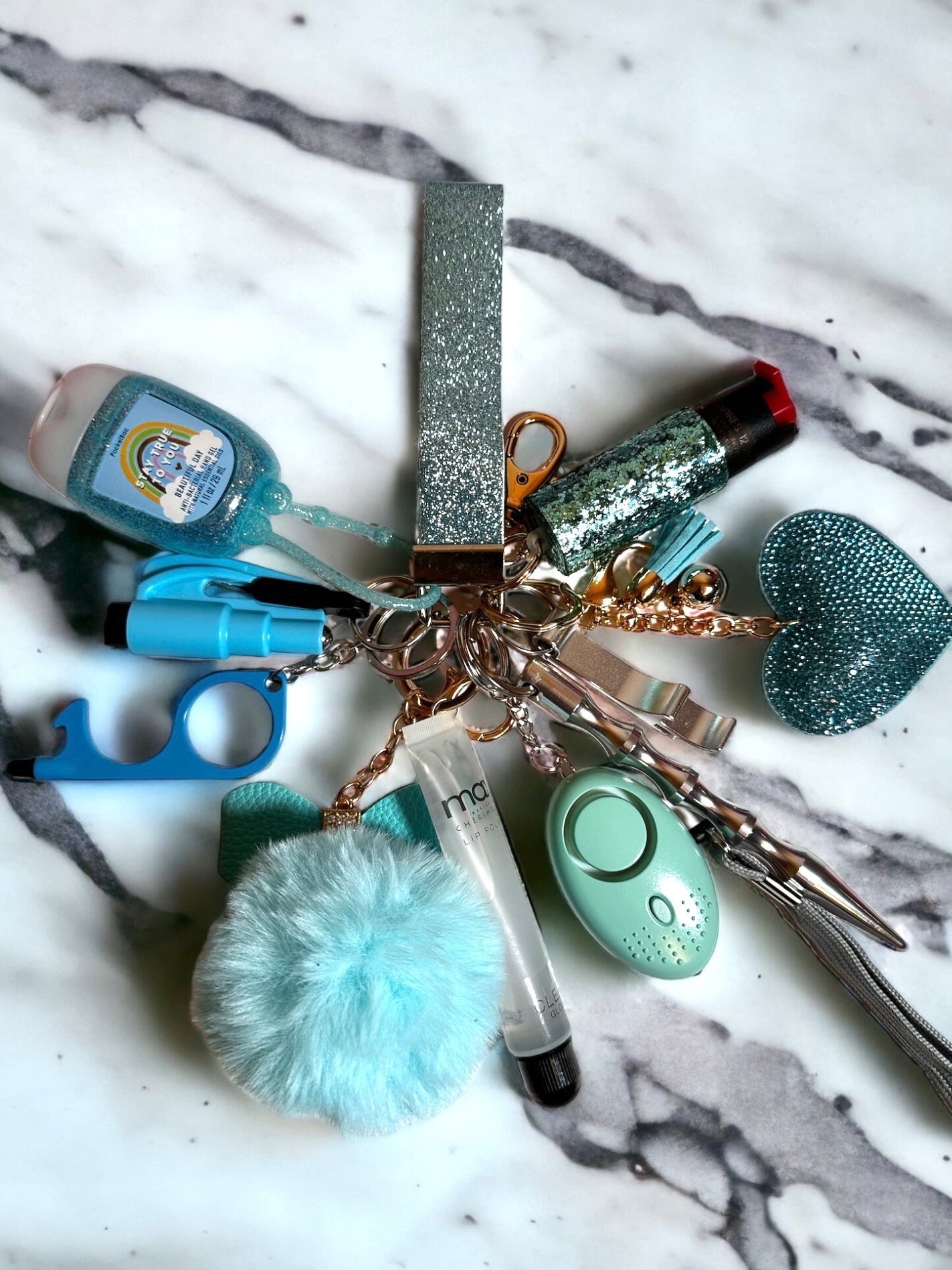 Teal 18+ Self Defense Keychain