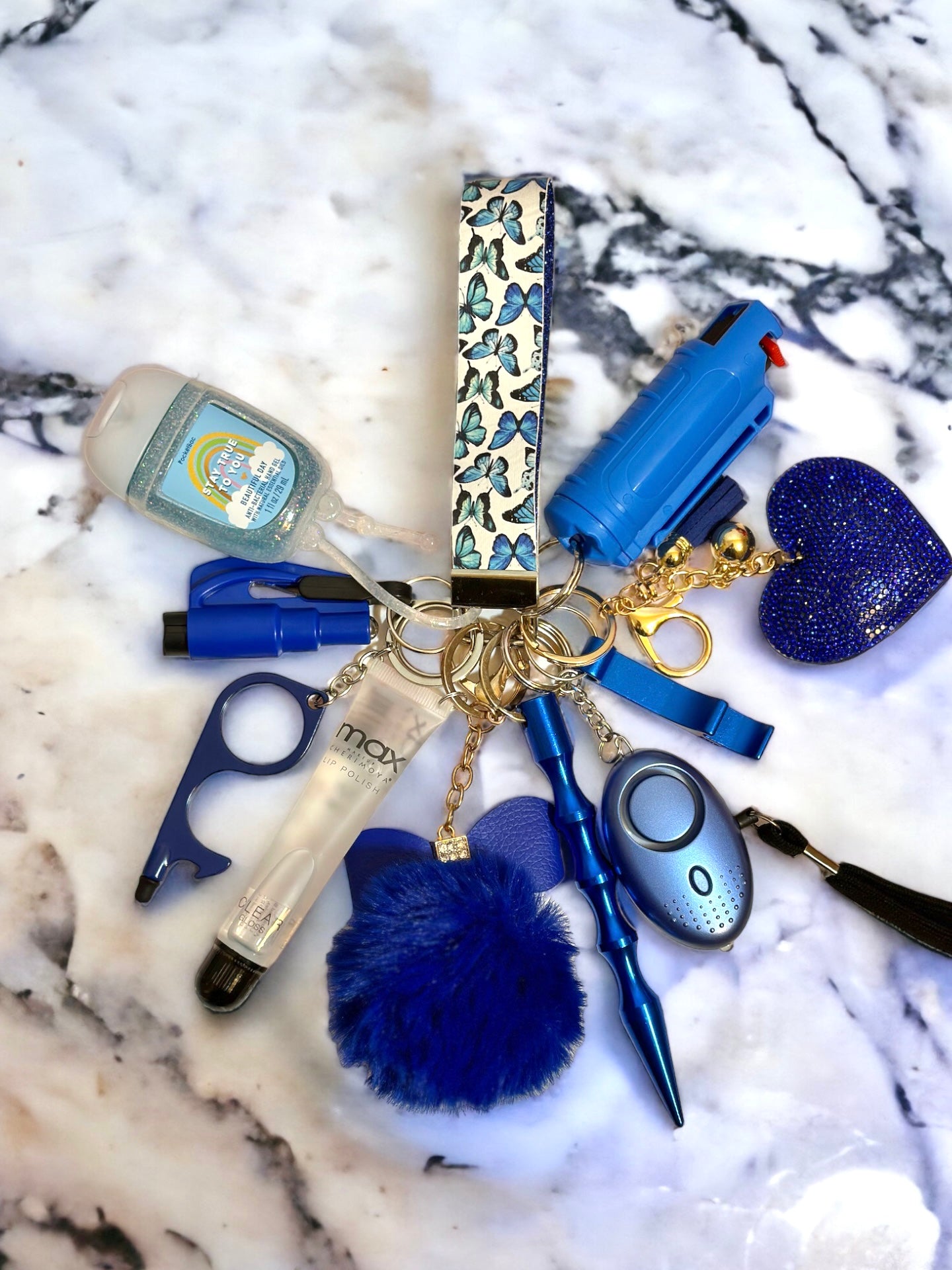 Blue Butterfly Self Defense Keychain