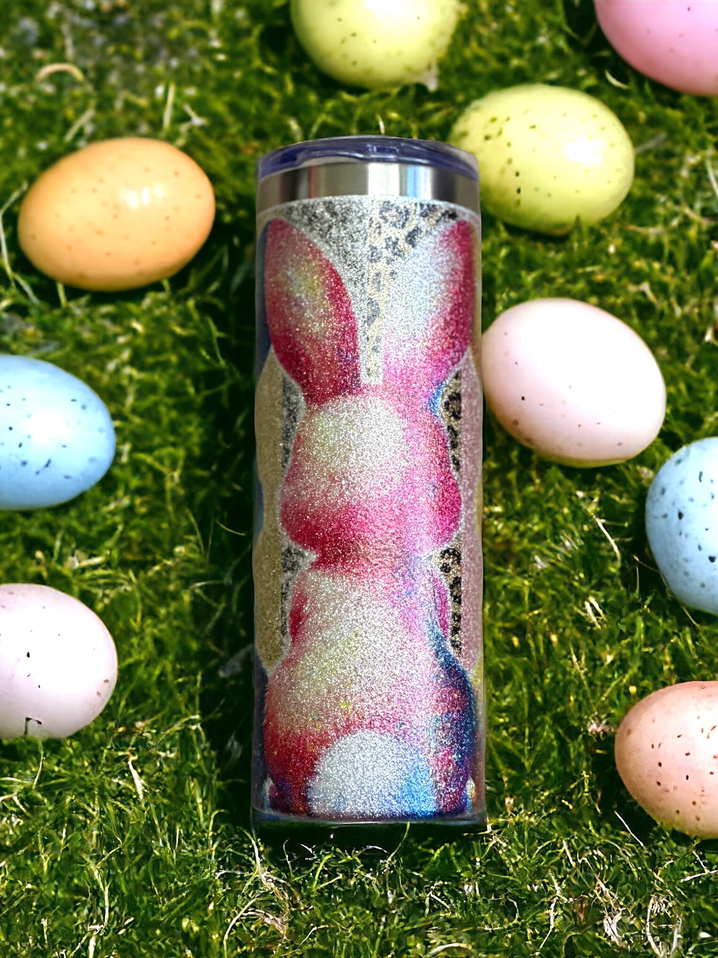 Seasonal Glitter Bunnies 20oz Tumbler