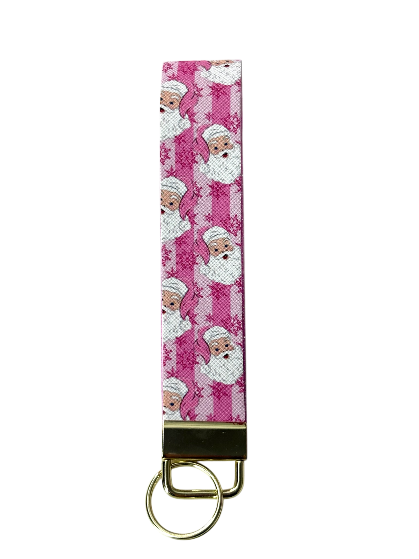 Pink Santa Keychain Wristlet