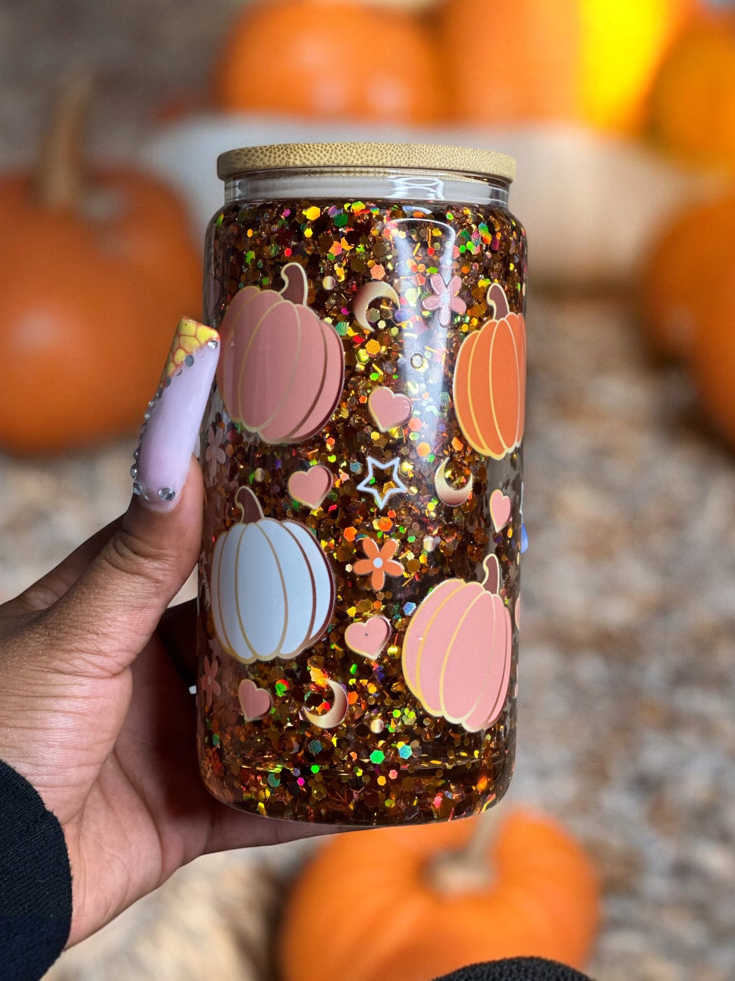 Pumpkins 16oz Glass Tumbler