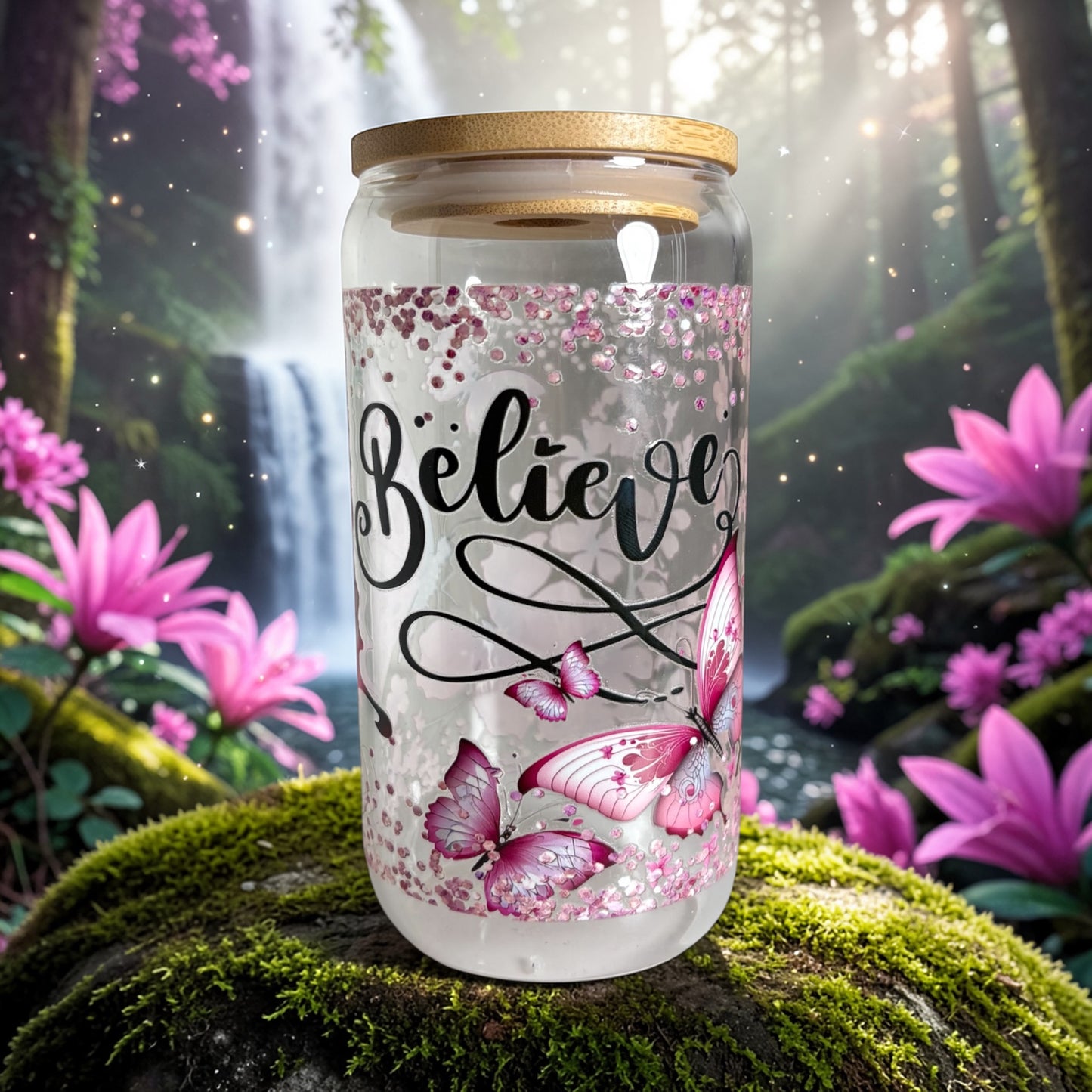 Believe 16oz Glass Cup