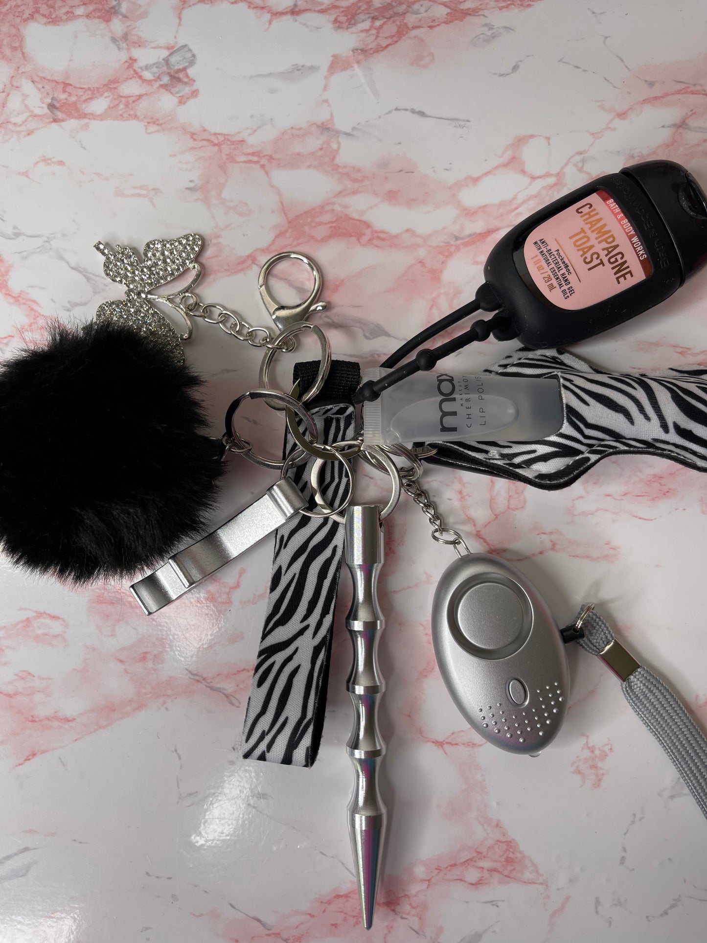 Zebra Print Teen Keychain