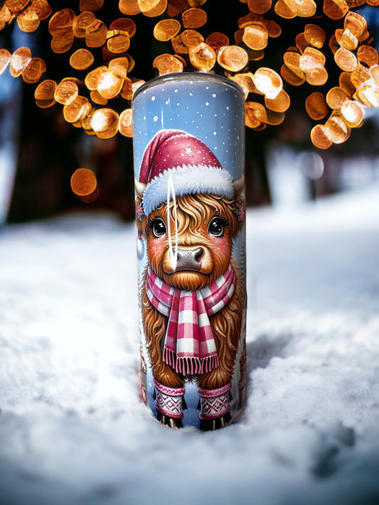Cozy Christmas Cow Tumbler