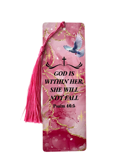 God Is Within Her She Will Not Fall Metal Bookmark