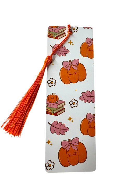 Cutie Bookish Pumpkin Metal Bookmark