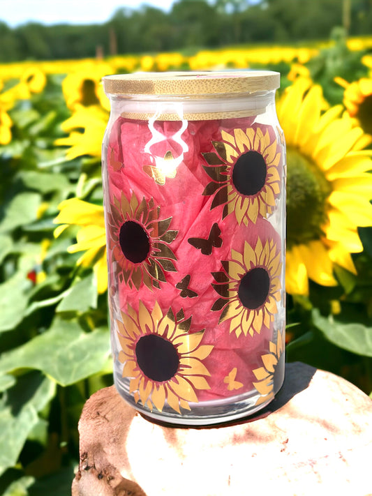 Sunflower 16oz Glass Cup