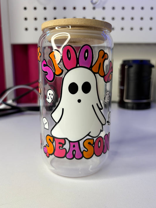 Spooky Season 16oz Glass Cup