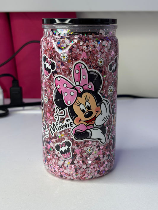 Girly Mouse 16oz Acrylic Snowglobe Cup