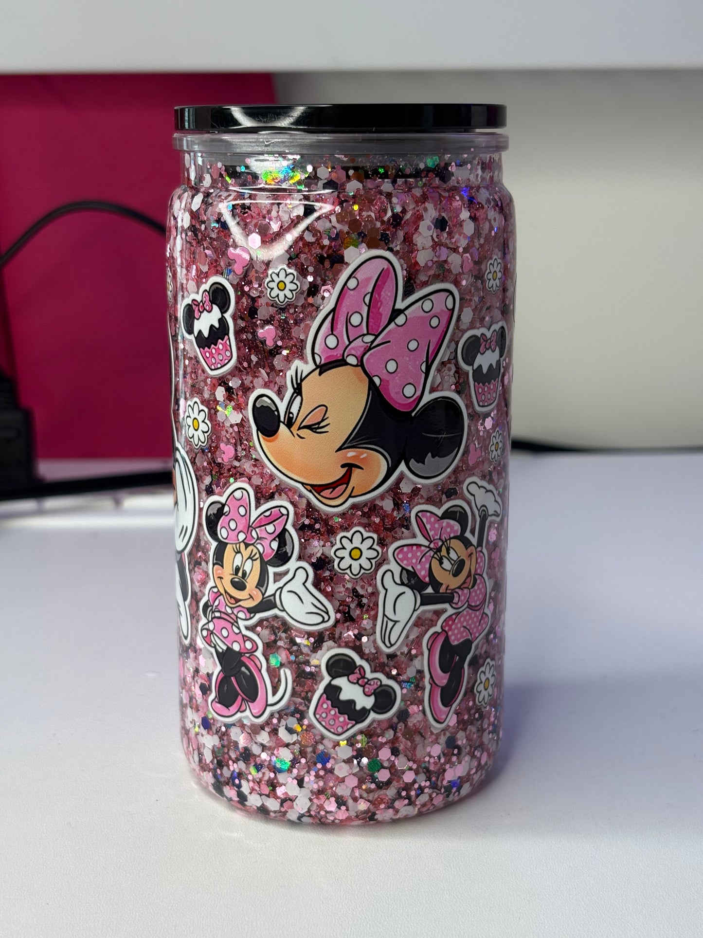 Girly Mouse 16oz Acrylic Snowglobe Cup