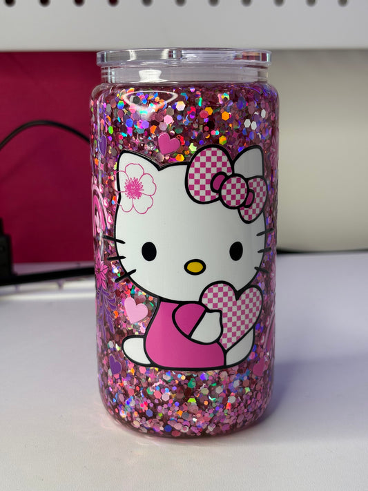 HK 16oz Glass Snowglobe Cup