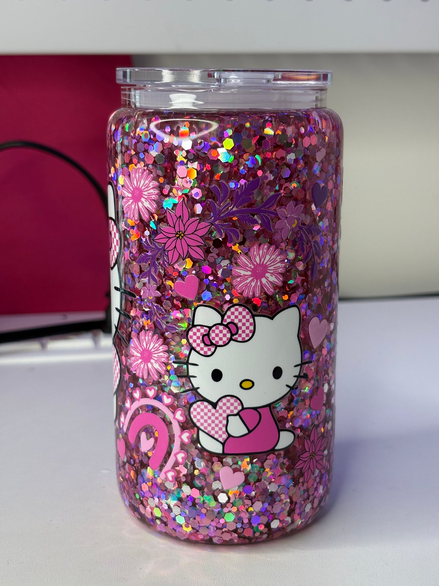 HK 16oz Glass Snowglobe Cup
