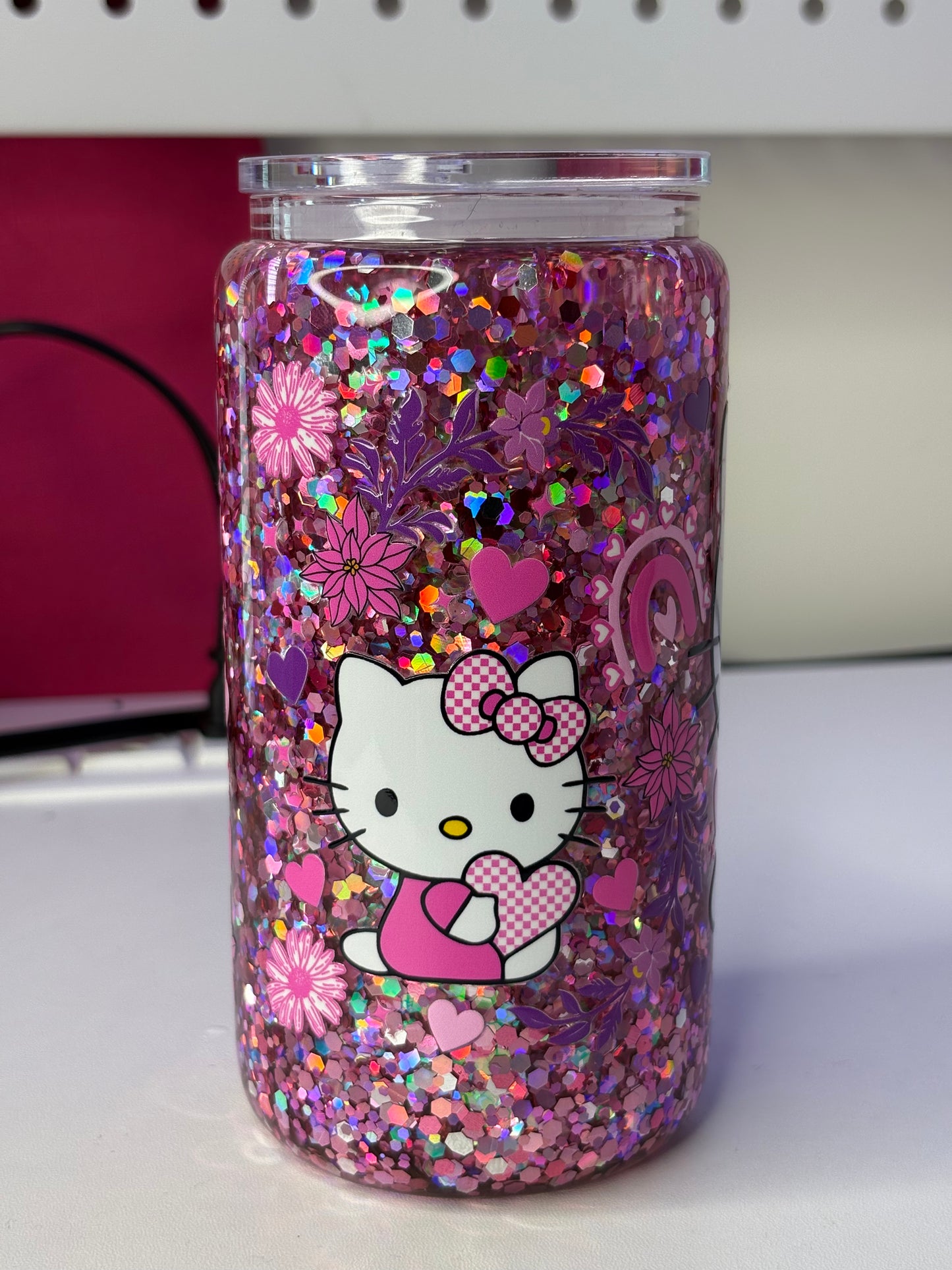 HK 16oz Glass Snowglobe Cup