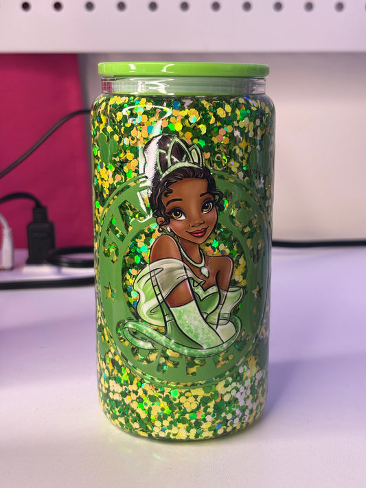 Princess T 16oz Glass Snowglobe Cup