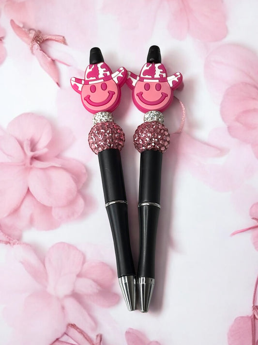 Pink Smiley CowGirl Pen