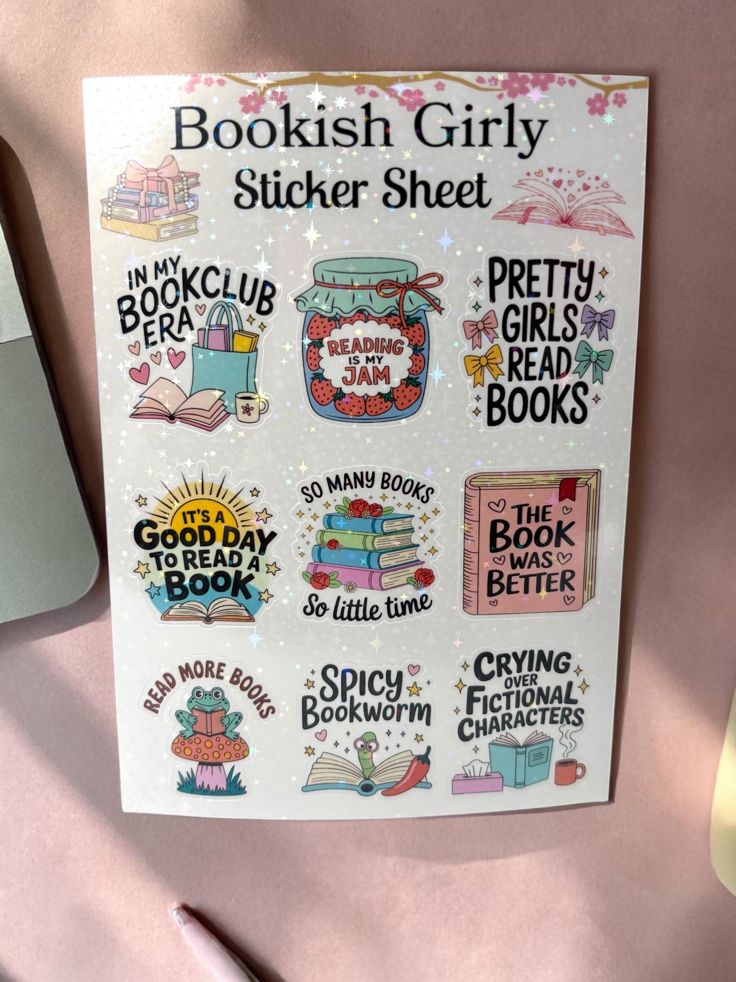 Book Girly Sticker Sheet