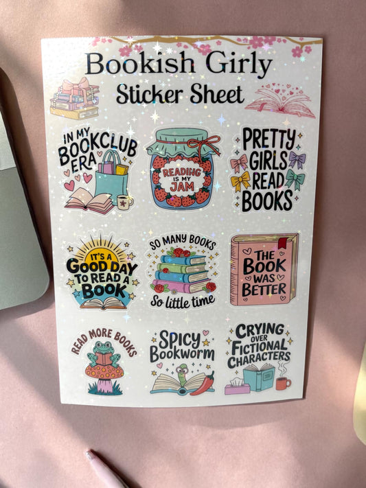 Book Girly Sticker Sheet