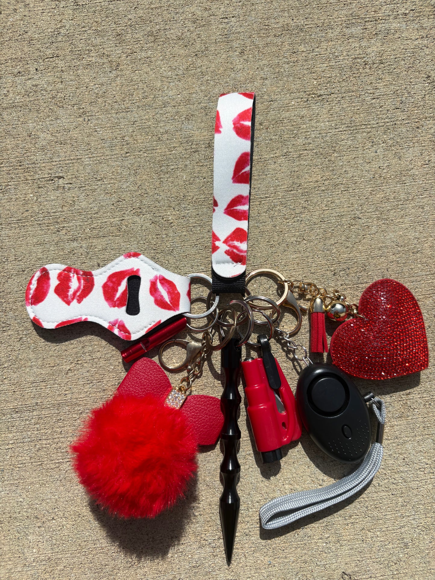Red Lips Teen Safety Keychain