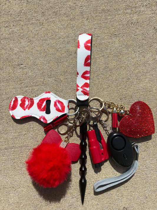 Red Lips Teen Safety Keychain